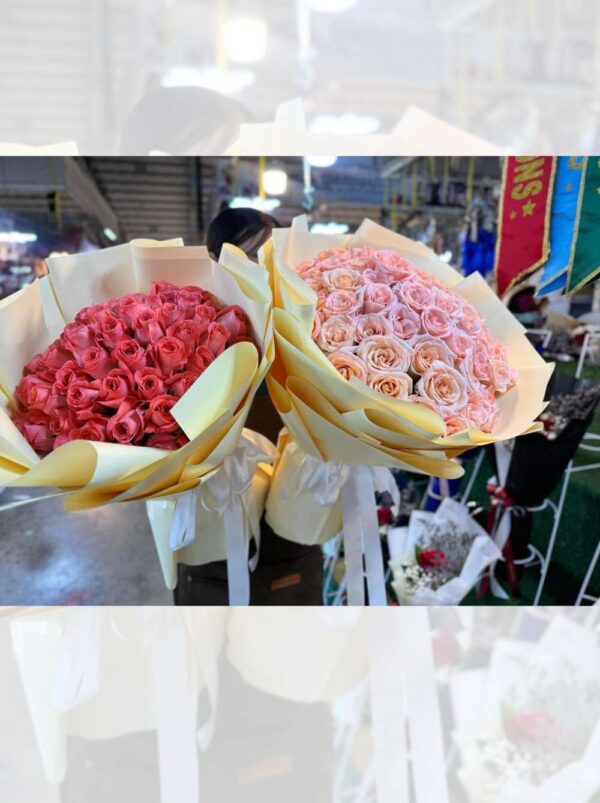 D04 ช่อกลม 60 ดอก [กุหลาบไทย ]