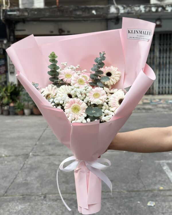 K021-ช่อการ์เบอร่าสีพาสเทลชมพู