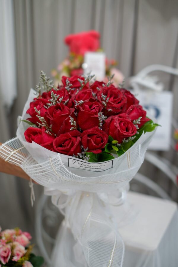 P019-กุหลาบทรงกลม 20 ดอก ทรงเจ้าสาว